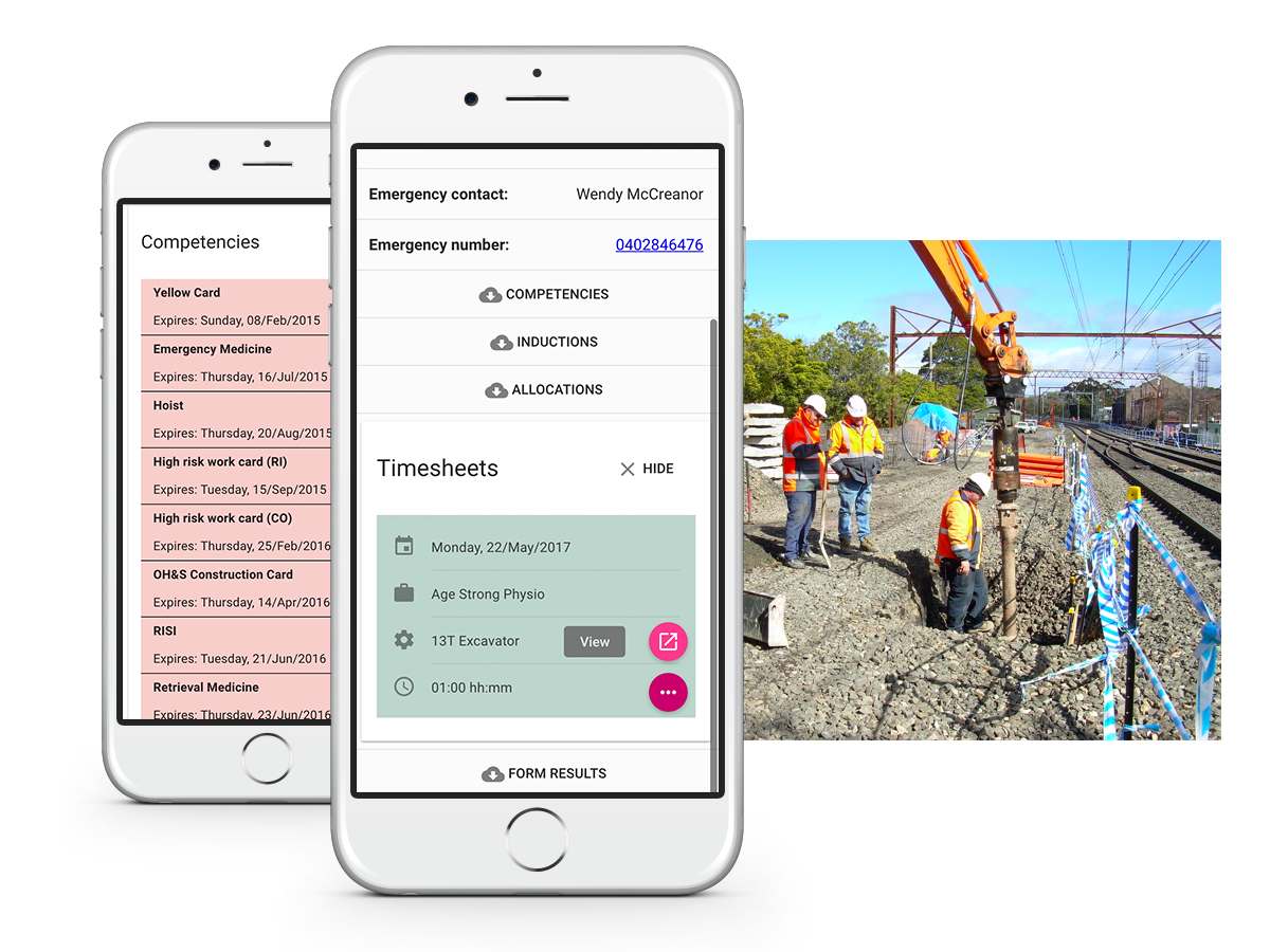 Assignar Software - The Fieldworker app for Android and iOS devices allow construction staff to submit timesheets, record safety inspections and remain in contact from the project site