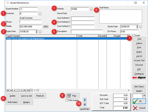 SAM Software - SAM quote management
