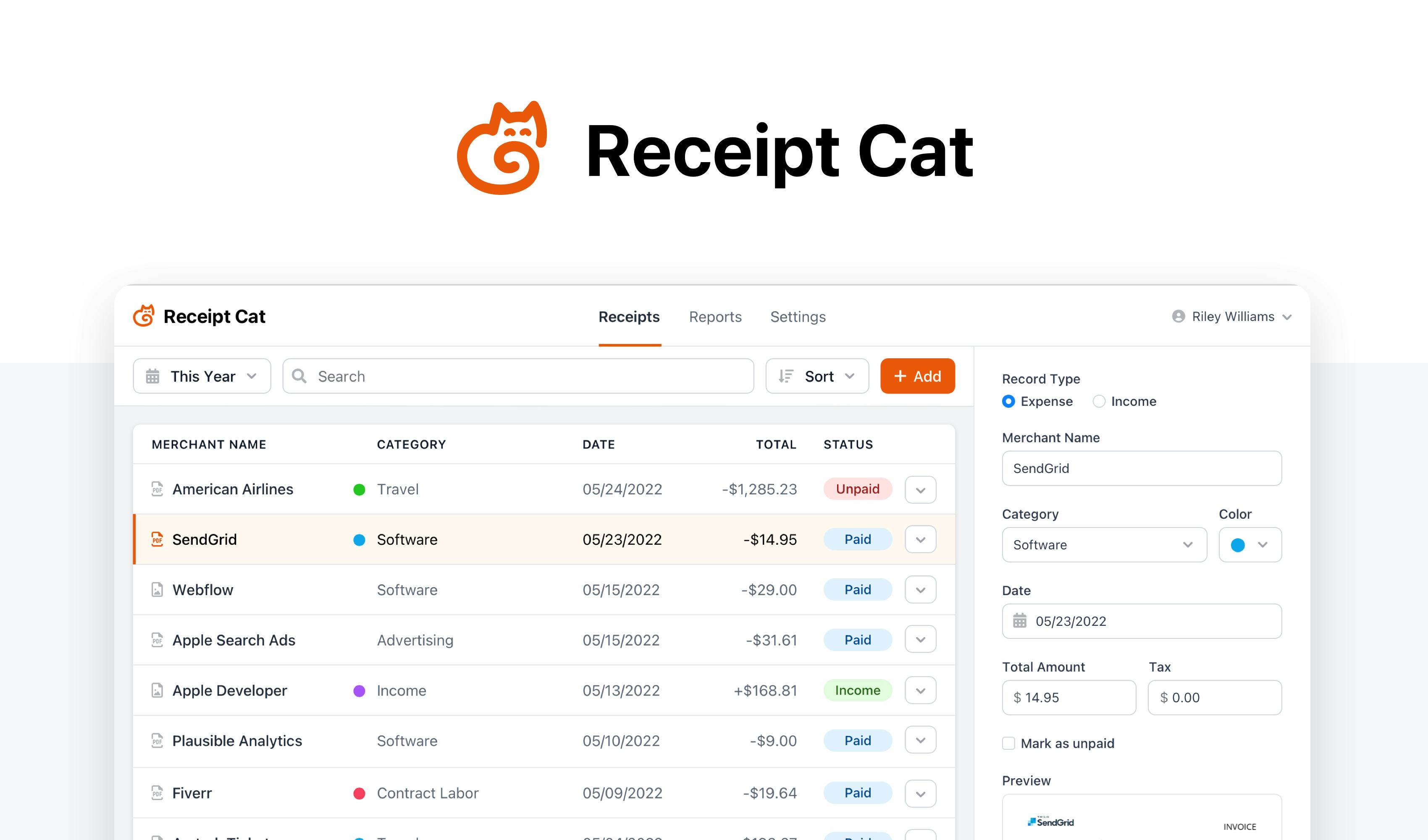 Receipt Cat Software - 2025 Reviews, Pricing & Demo