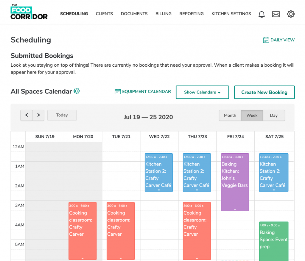 The Food Corridor scheduling
