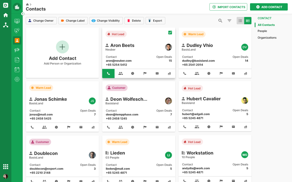 Deskera CRM Software - CRM Contacts