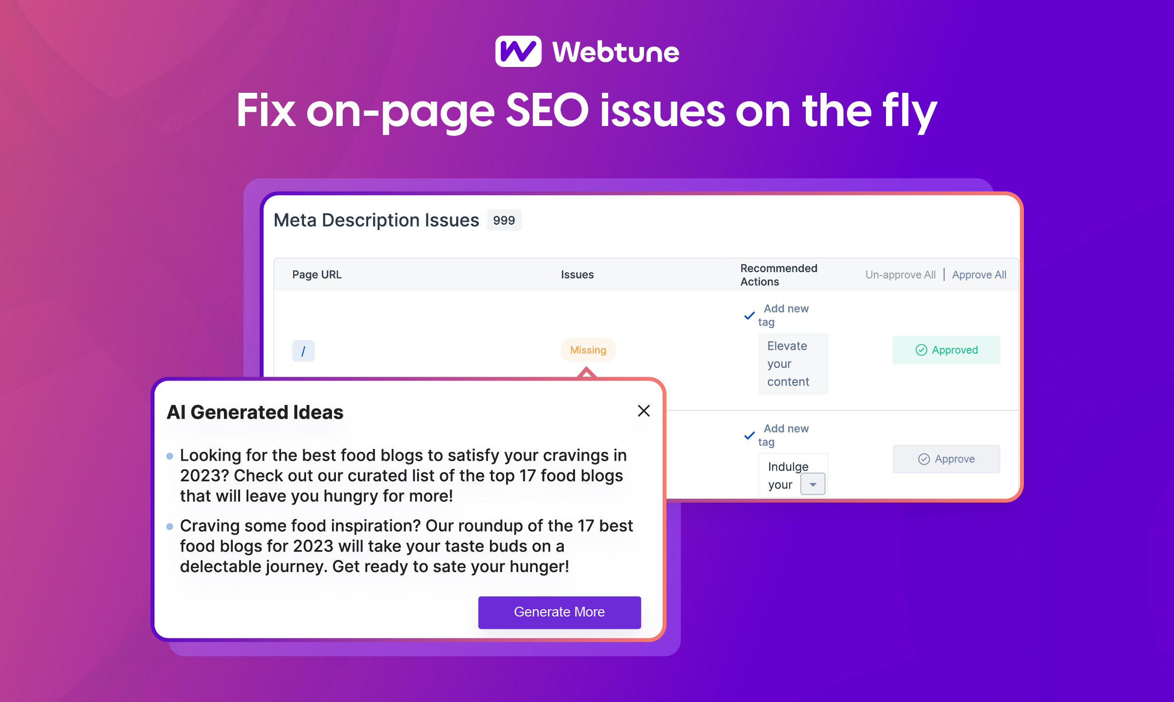Fix on-page SEO issues on the fly