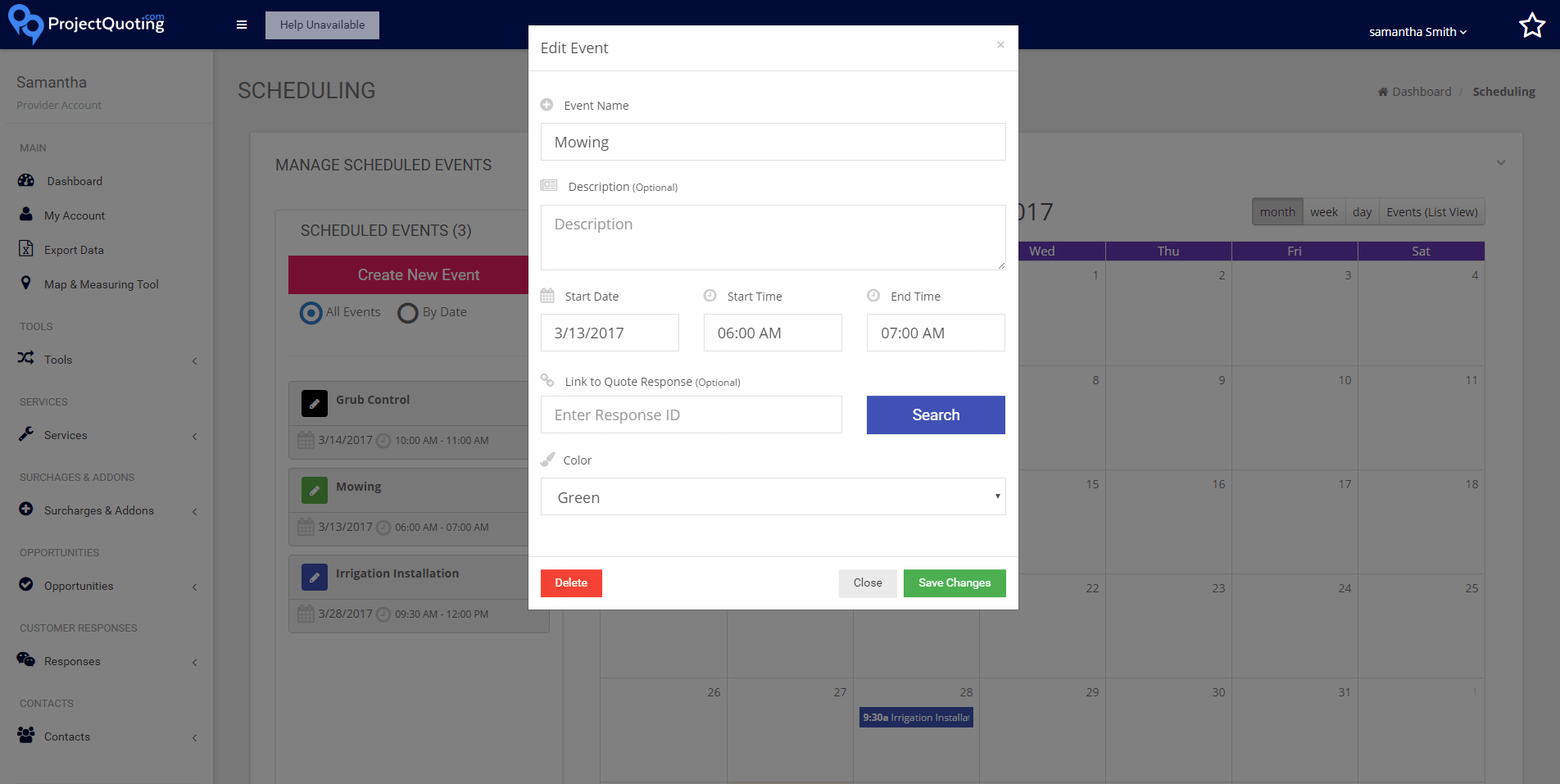 Create and edit events and add them to the calendar