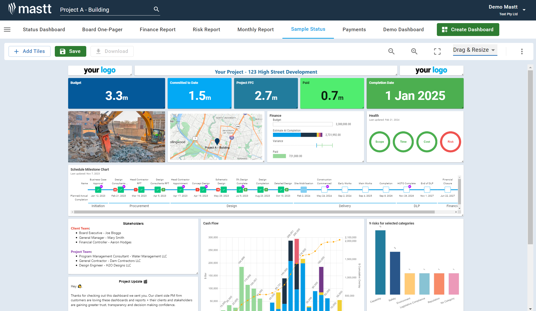 Automated, Configurable Reports & Dashboards - Create high quality visualized reports, dashboards & more instantly from best practice Capital Project report templates. Trust that all project reporting & compliance data is centralised and standardised.