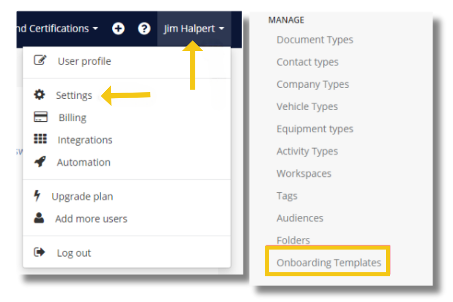 Onboarding Data Import Templates
