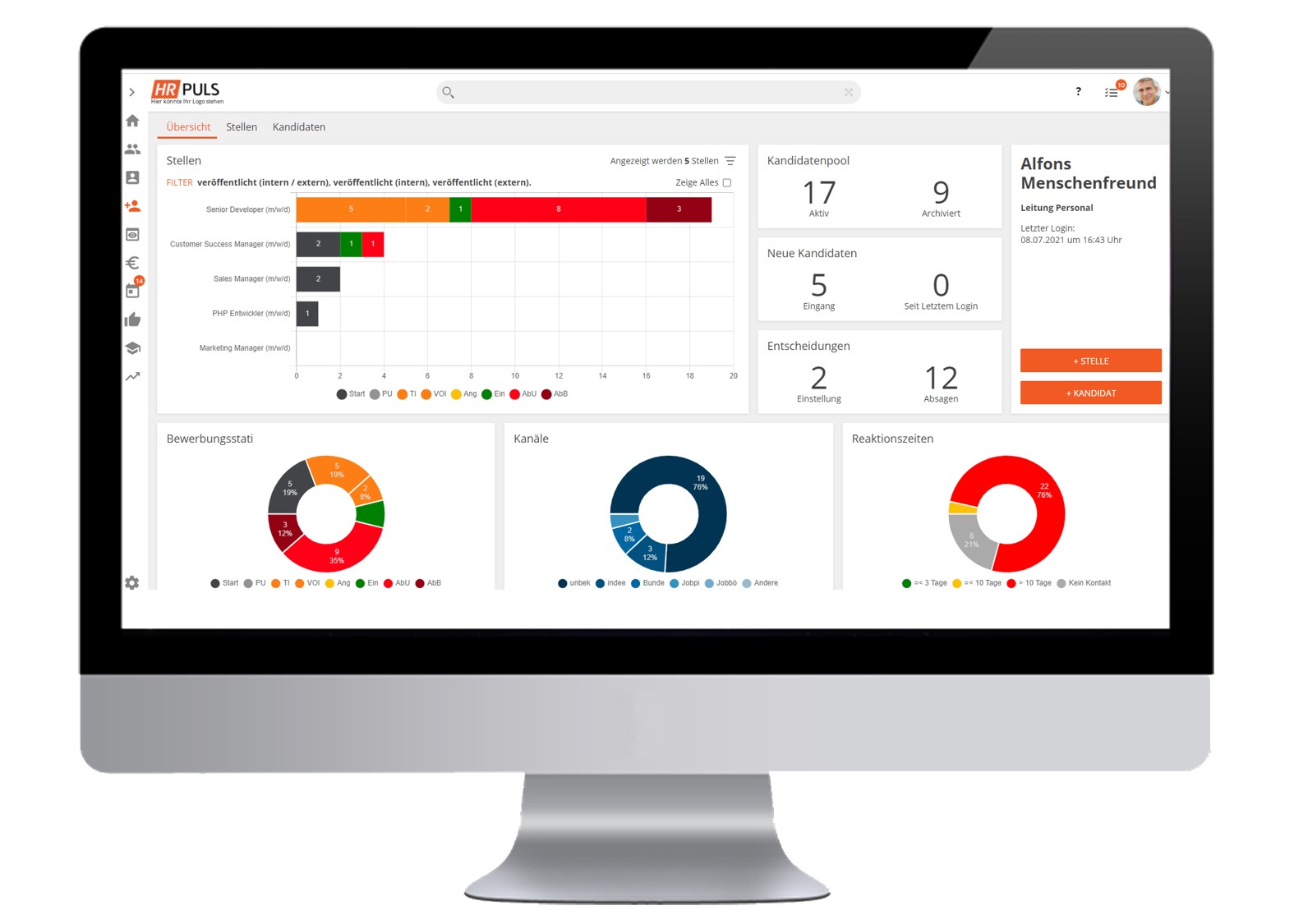 HRpuls screenshot: Applicant Tracking