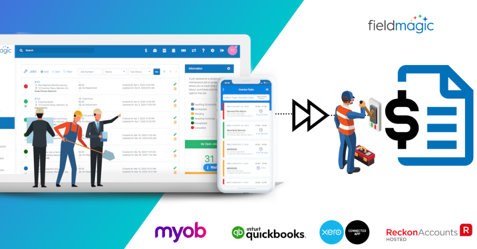 The platform integrates out-of-the-box with a number of widely used accounting systems, including Xero, MYOB, QuickBooks and Reckon Accounts Hosted. For any other system that requires integration, Fieldmagic has a REST API to support other systems.