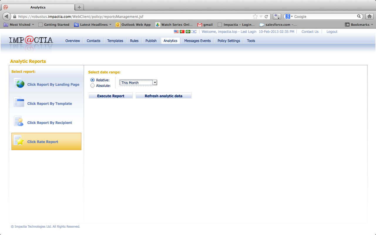 Impactia screenshot: View your campaign results.