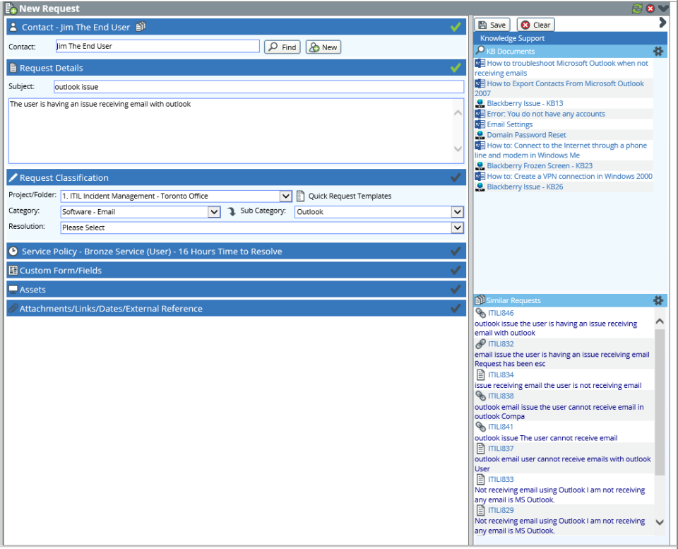 New request classification and contact lookup tools