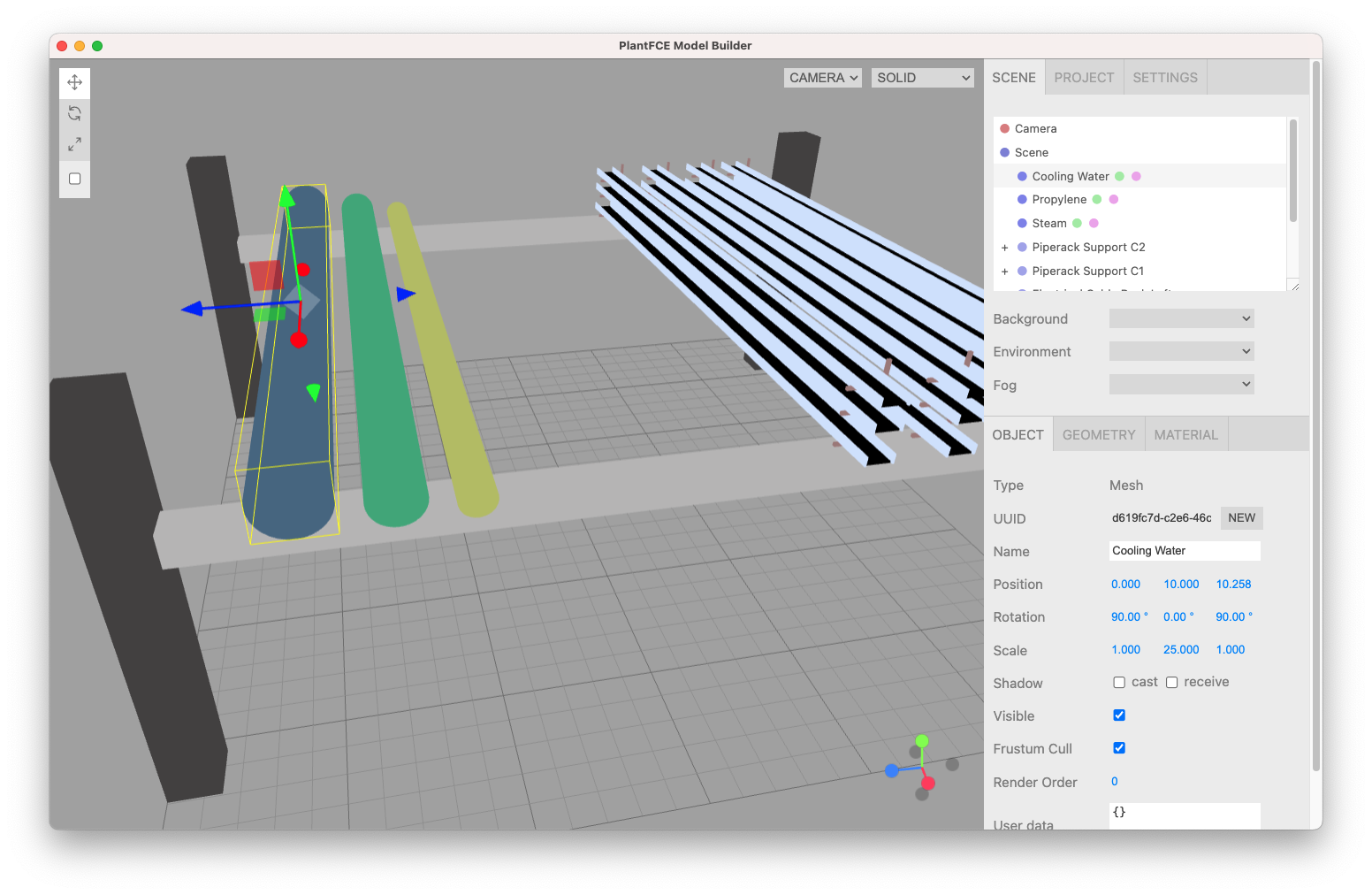 PlantFCE screenshot: Object panel