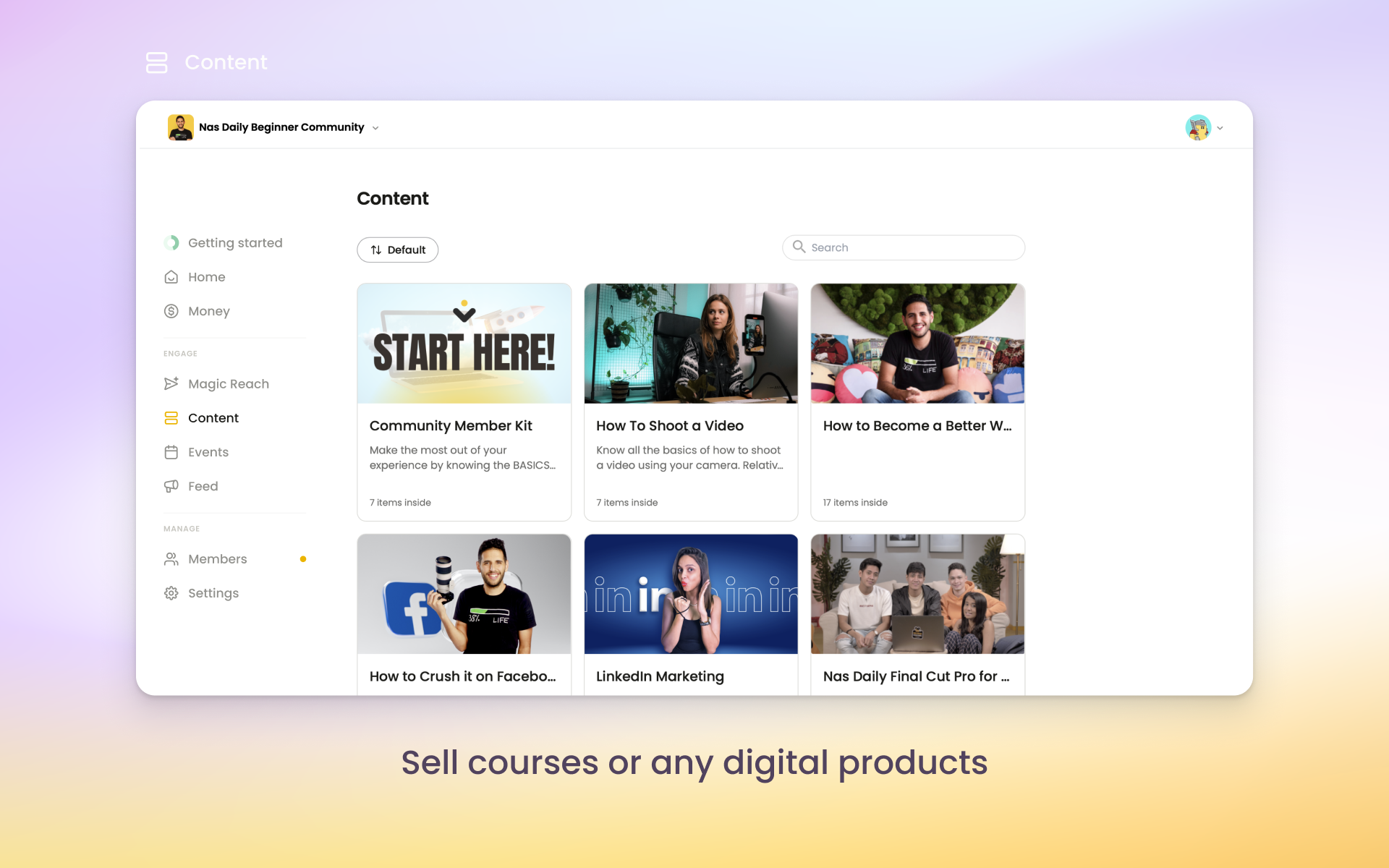 Nas.io selling courses/digital products
