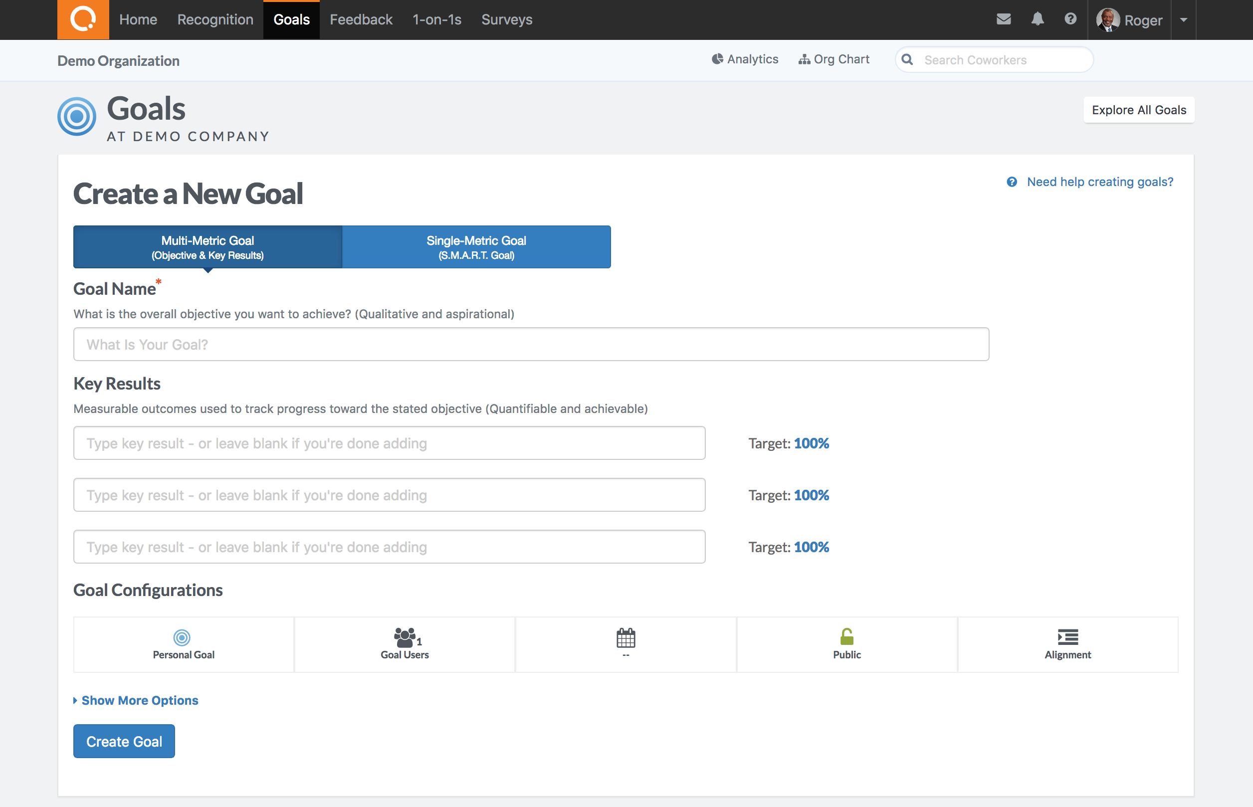 Quantum Workplace Software - Create Your Goals