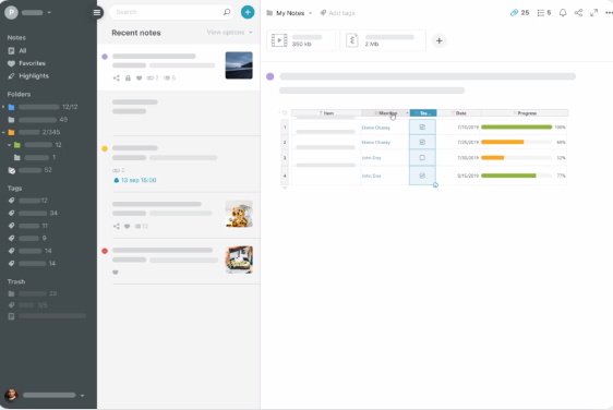 Nimbus Note databases