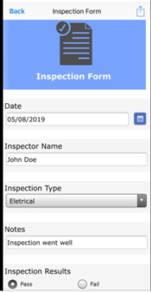 Formotus inspection form
