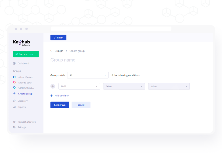 Keyhub Software - Keyhub certificate groups screenshot