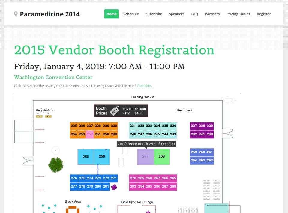 Vendors for trade shows and conferences can be managed