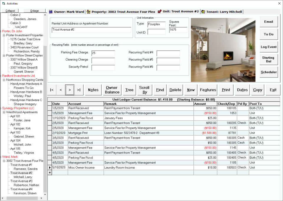 tenant pro 6 how do you unlink two apartments