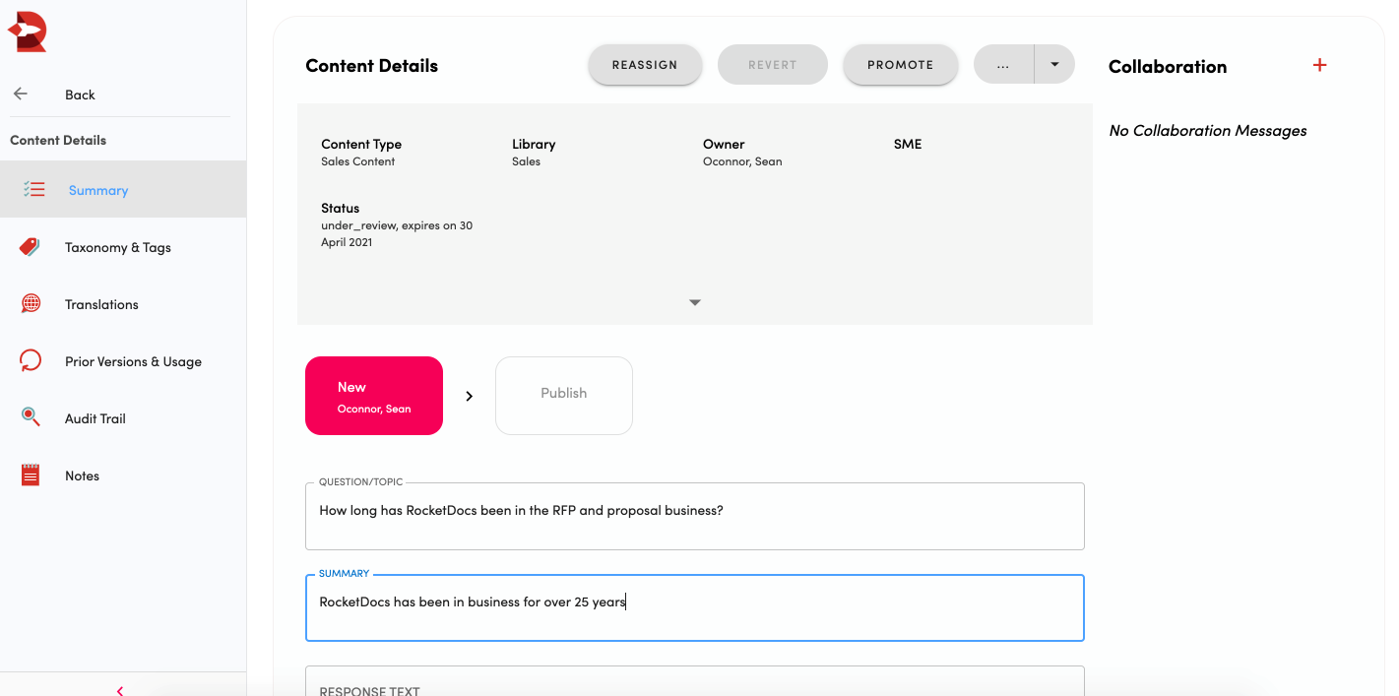 RocketDocs Assignment Completion