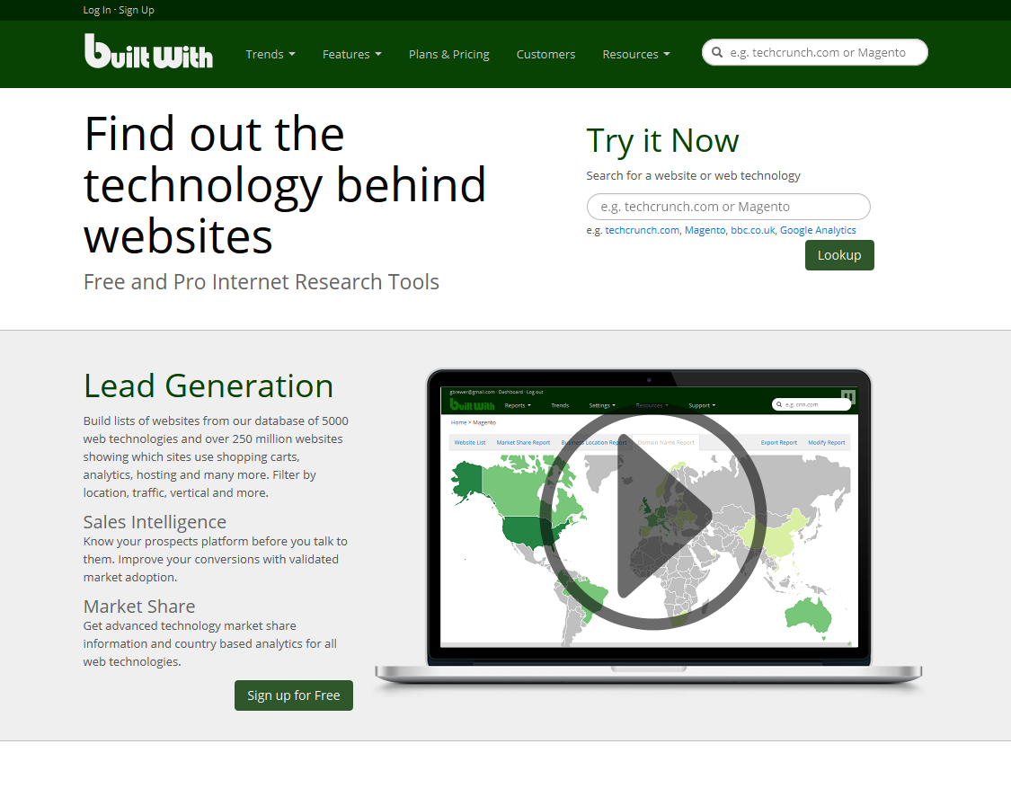 BuiltWith Software - Homepage