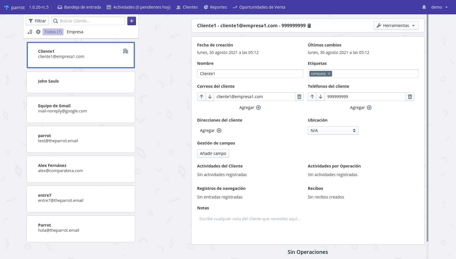 Parrot CRM Software - 3