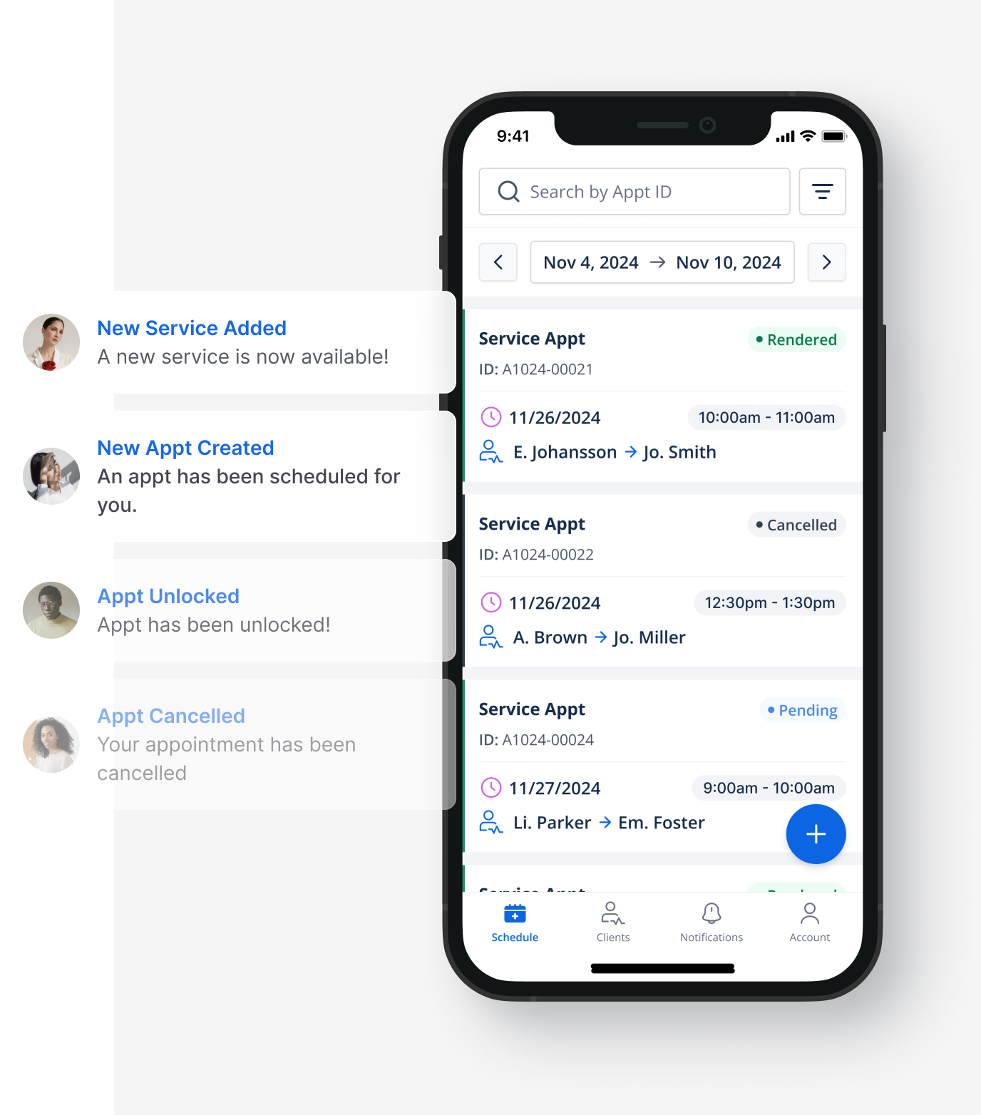 TherapyLake screenshot: TherapyLake appointments