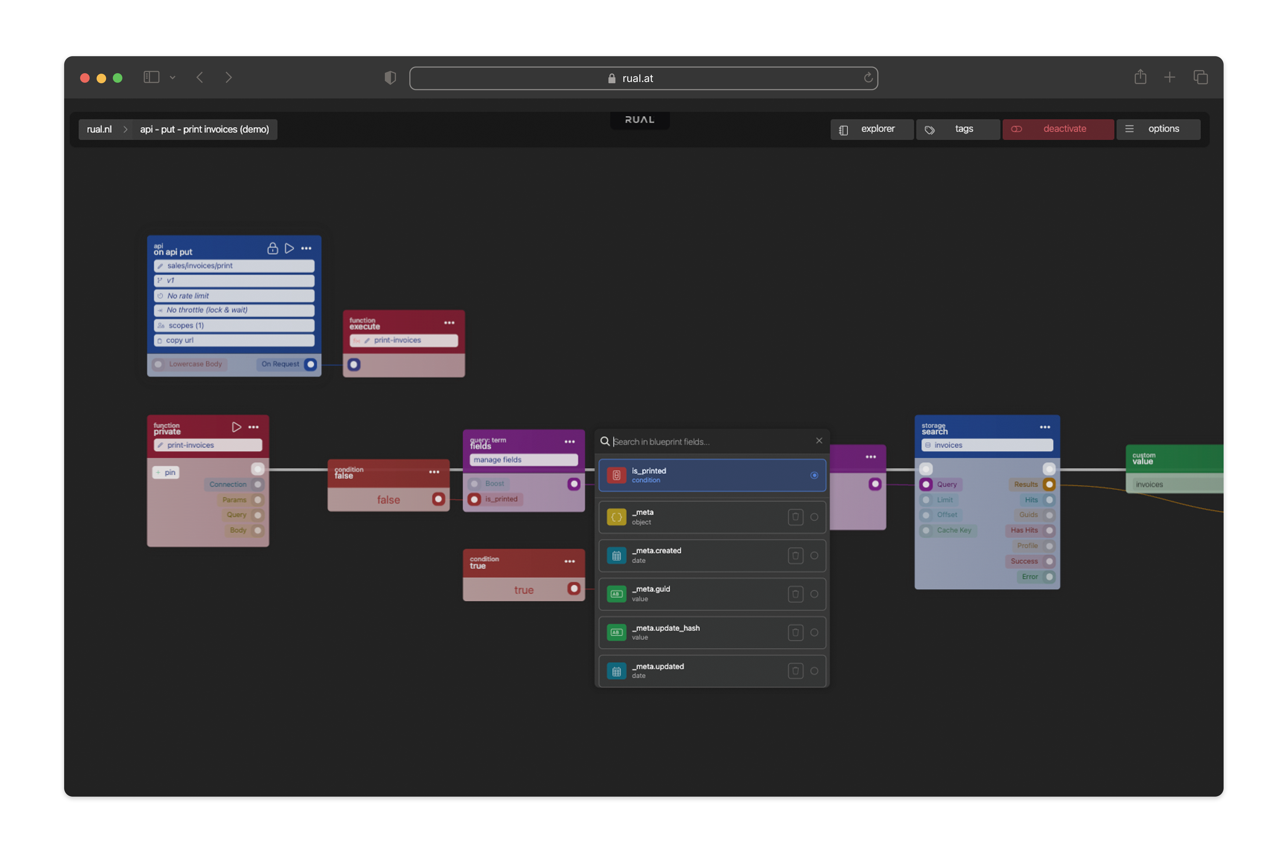 RUAL screenshot: RUAL interface