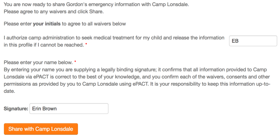 ePACT eSignature