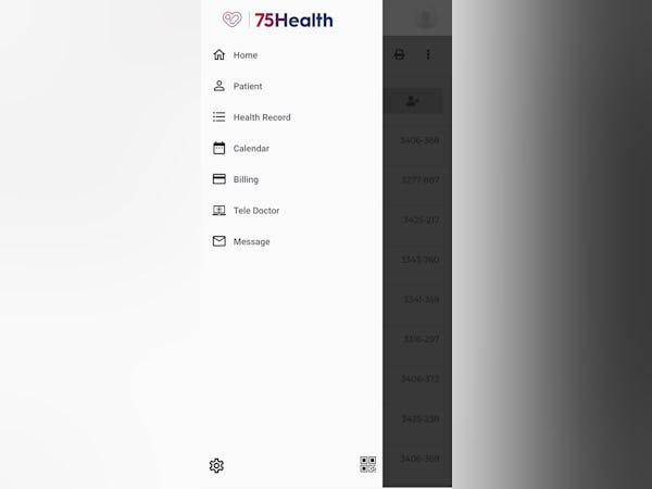 75health Software - 75Health App Menu