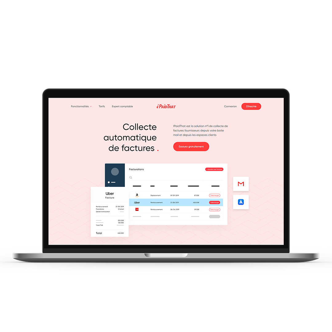 IPaidThat screenshot: Collecte automatique de factures