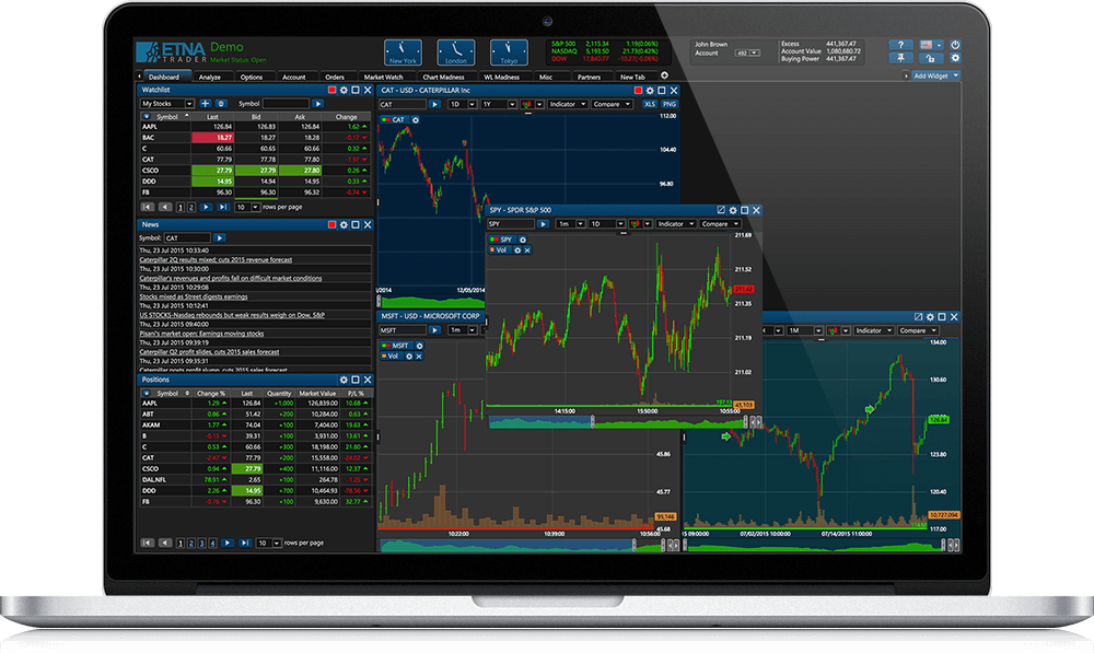ETNA Trading Simulator dashboard