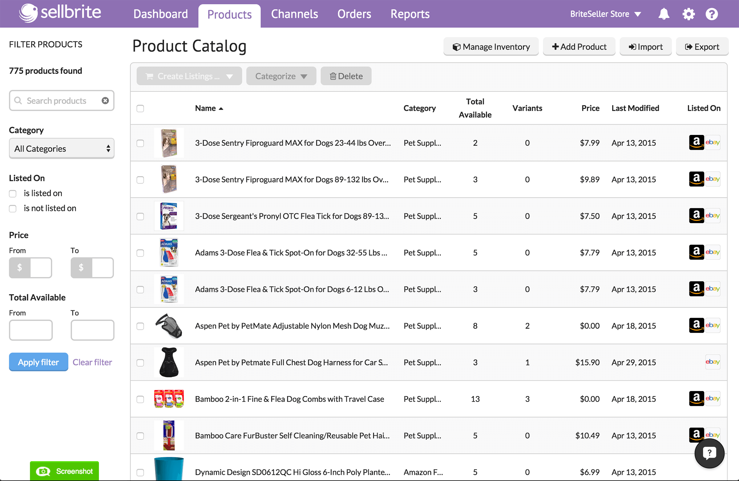 Product Catalog