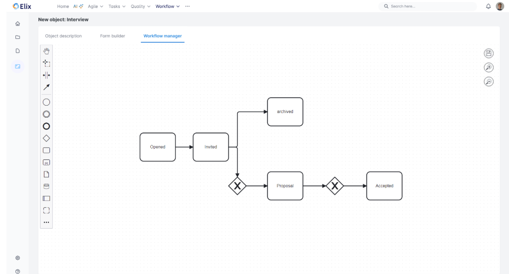 Elix screenshot: Elix workflow manager