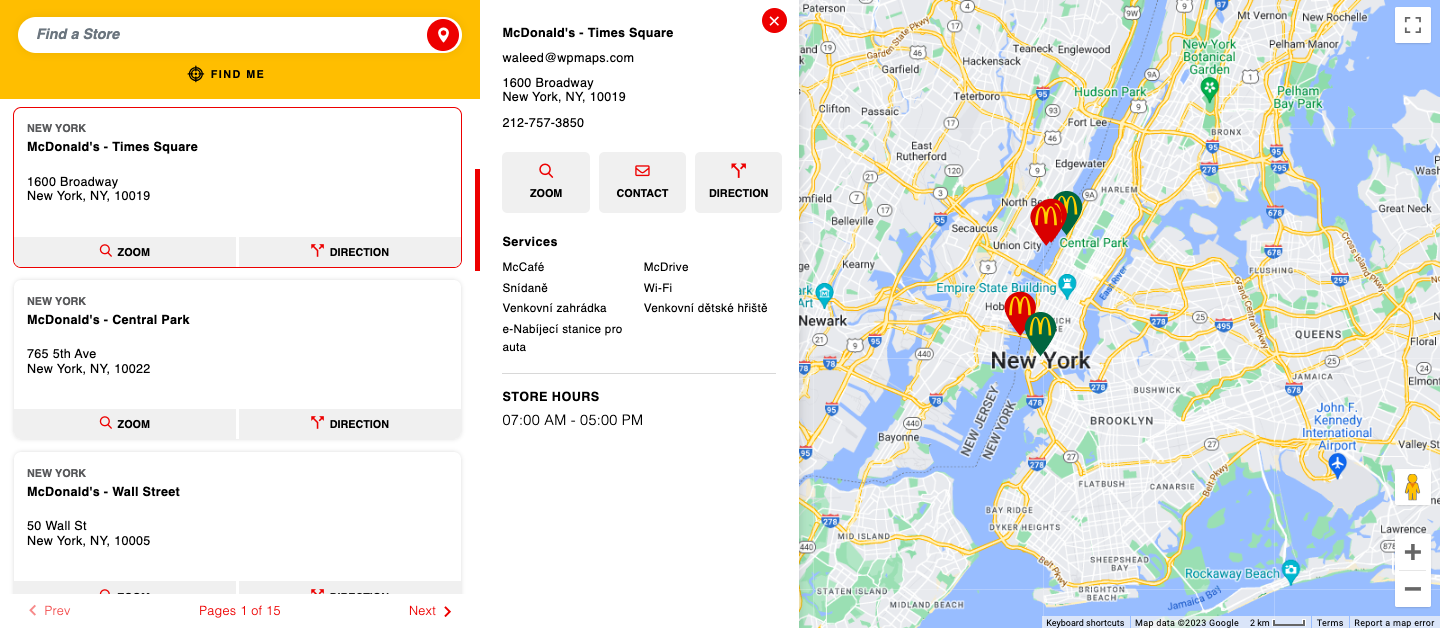 WP Maps Customized Store Locator Widget