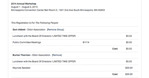 Allow registrants to add multiple people at a time to create registration groups