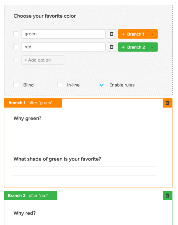 Create forms with branching and form logic
