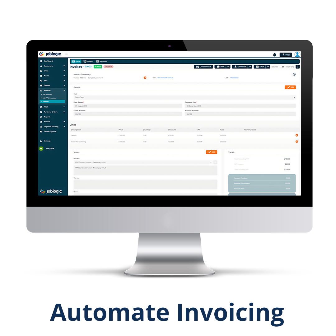 Joblogic Software - Professionally branded invoices | Frequent billing feature