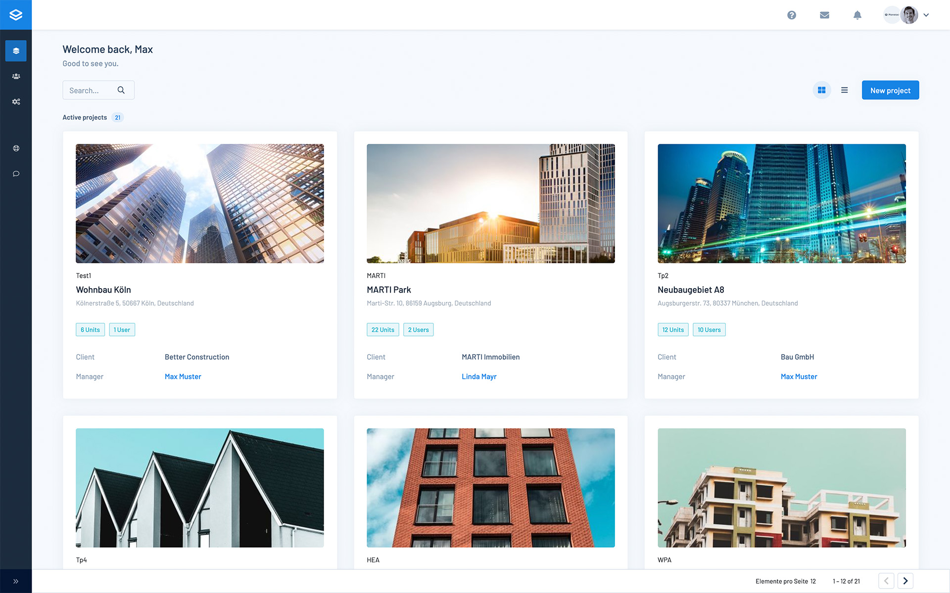 Planstack screenshot: Keep track of all your construction projects