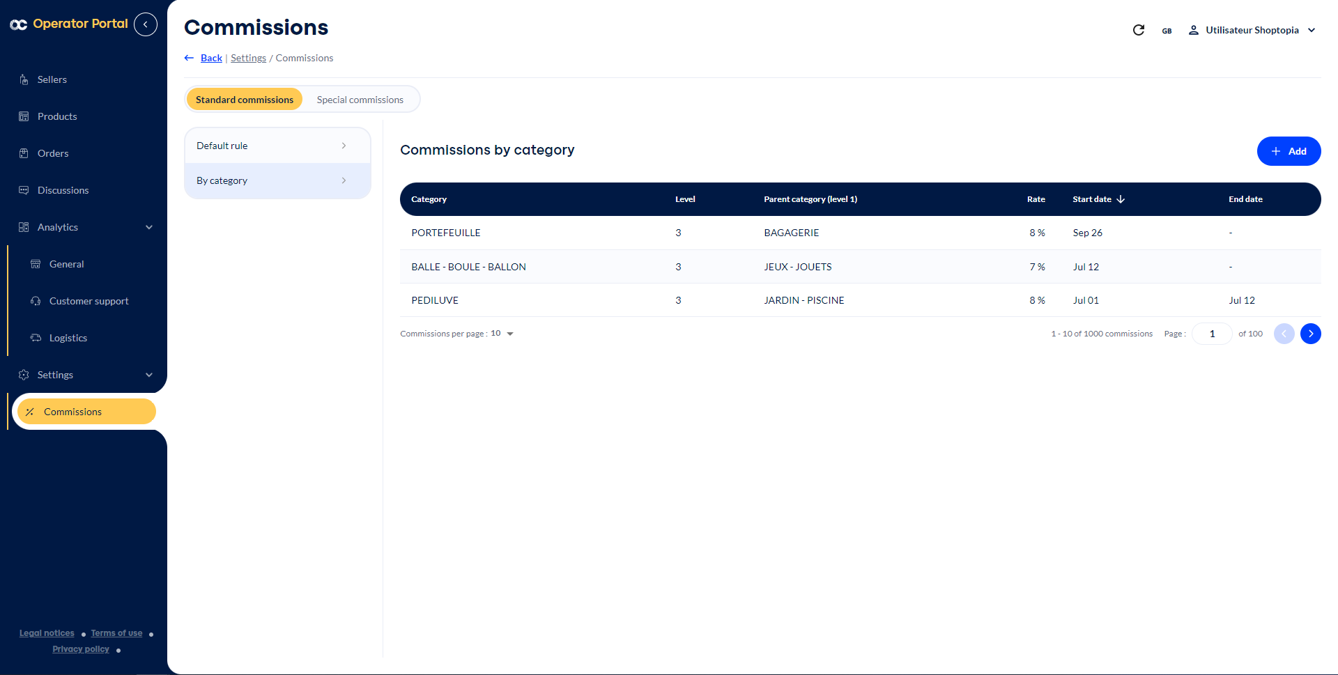 Octopia screenshot: Octopia commissions