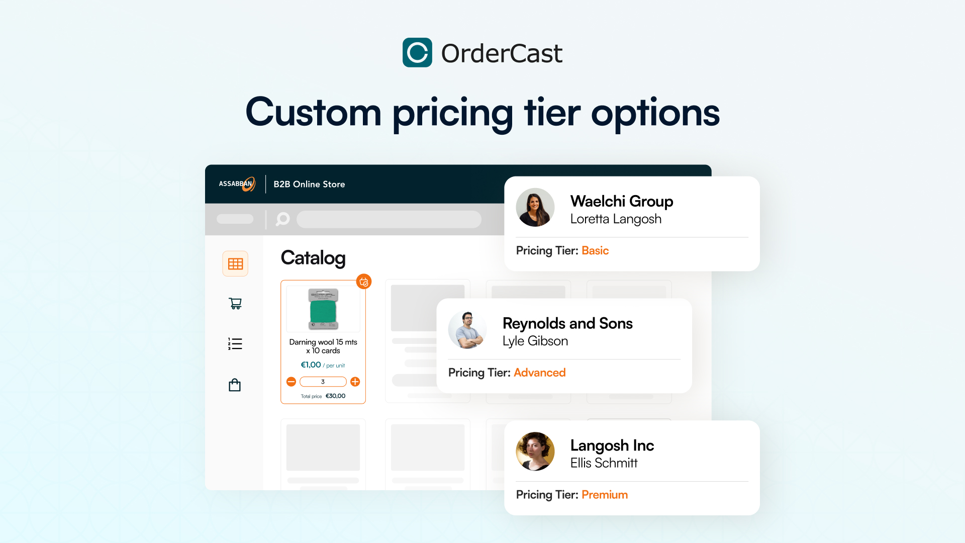 Customer pricing tier options by OrderCast