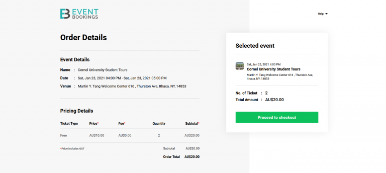 Ticketing Page