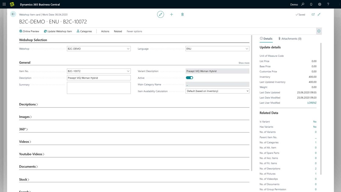 dynamic commerce manage product related content in Microsoft Dynamics