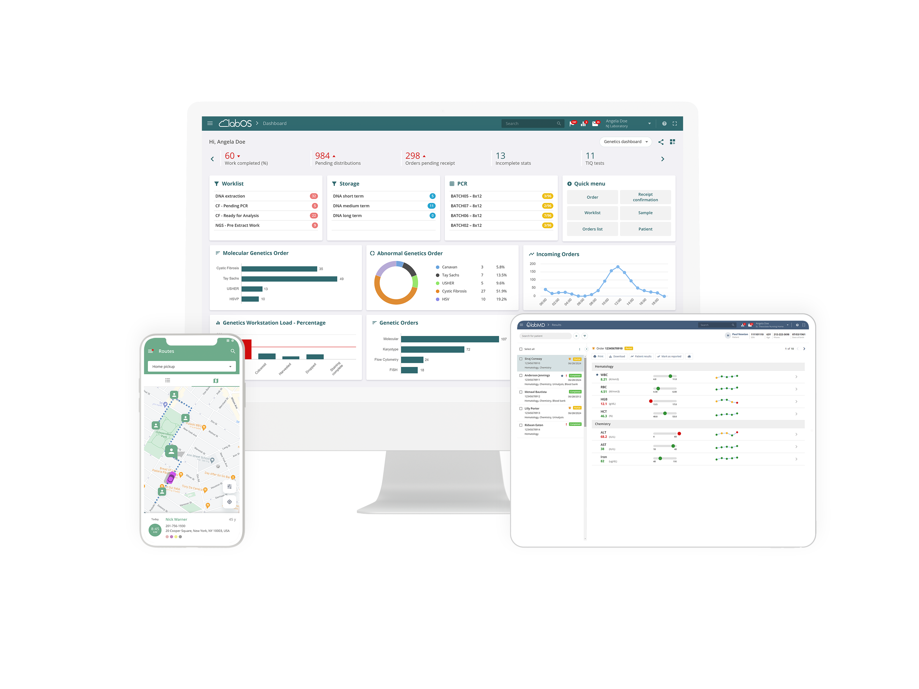 LabOS screenshot: Full support across all devices including mobile applications