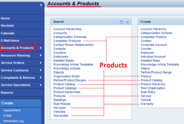 Accounts and Products