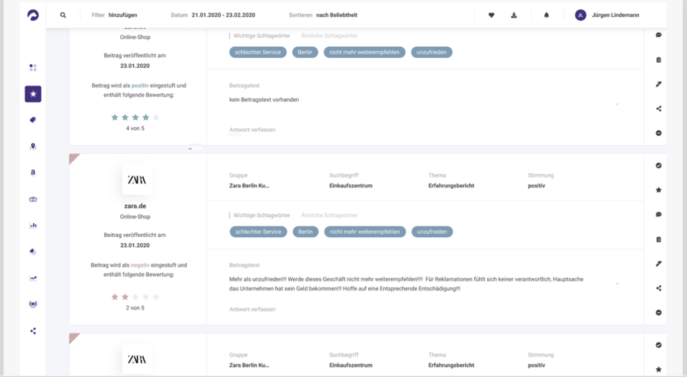 Webbosaurus Review Monitoring screenshot: Webbosaurus Review Monitoring star ratings