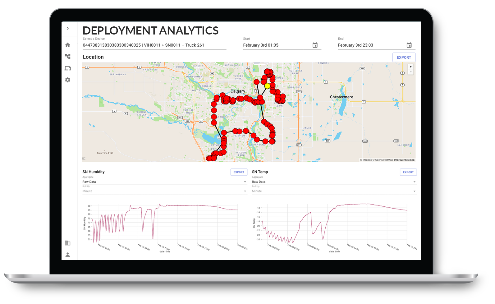 Routeique Software - Cold Chain Compliance  - The Routeique® Vehicle Intelligence Hub ensures temperature-sensitive products are transported safely and arrive in ideal condition. Wireless sensors allow real-time tracking of vehicle temperature and humidity.