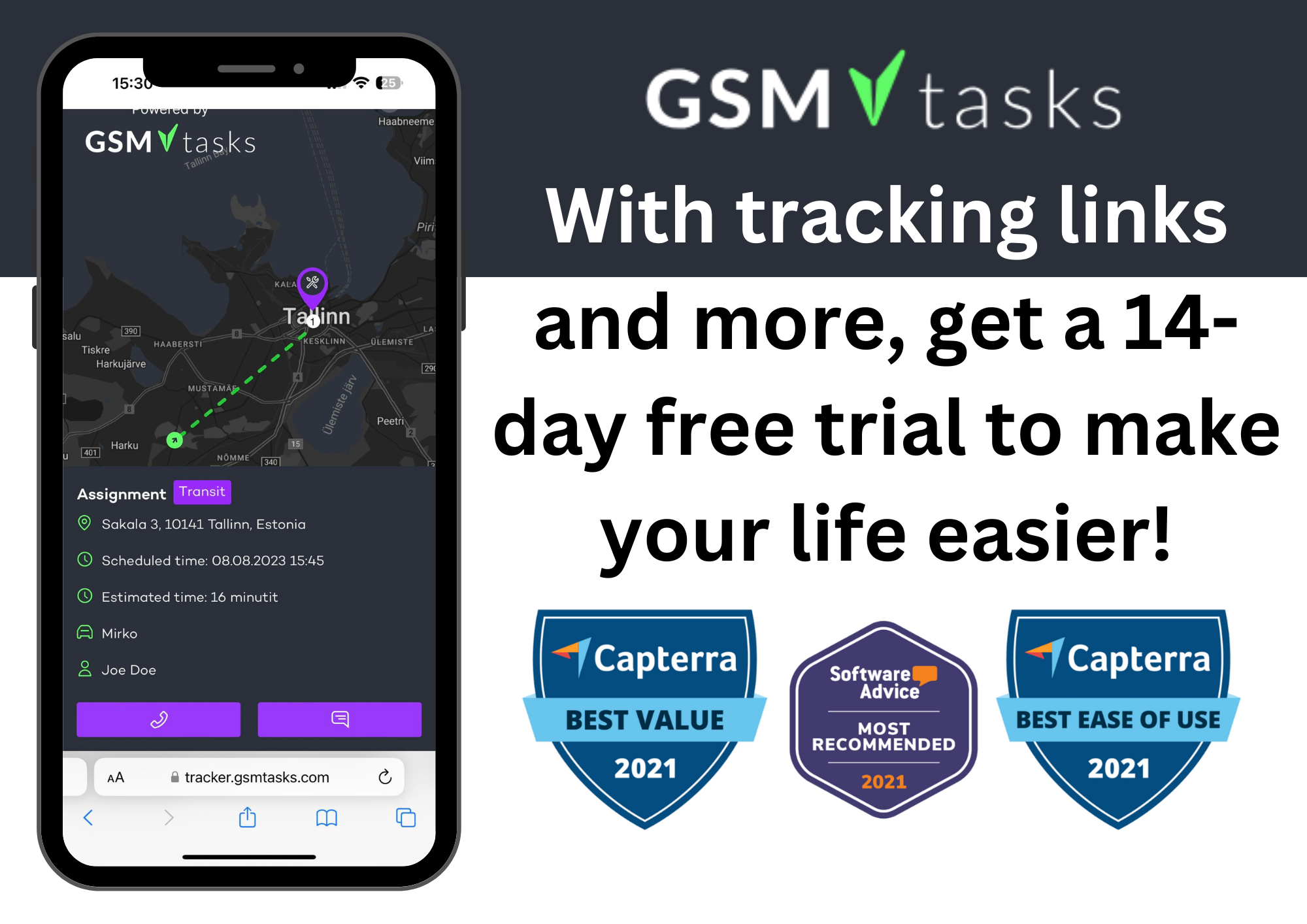 Send SMS's, emails and trackers with reviews to clients to keep them up to date with the delivery process and to get as much feedback as possible! 