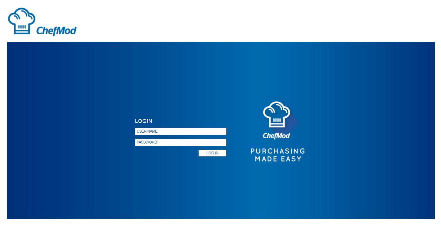 ChefMod user login page