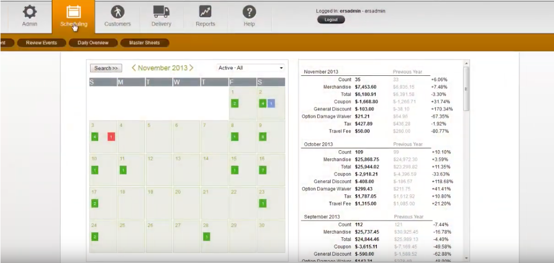 Event Rental Systems Software - Manage scheduling automatically using the online calendar