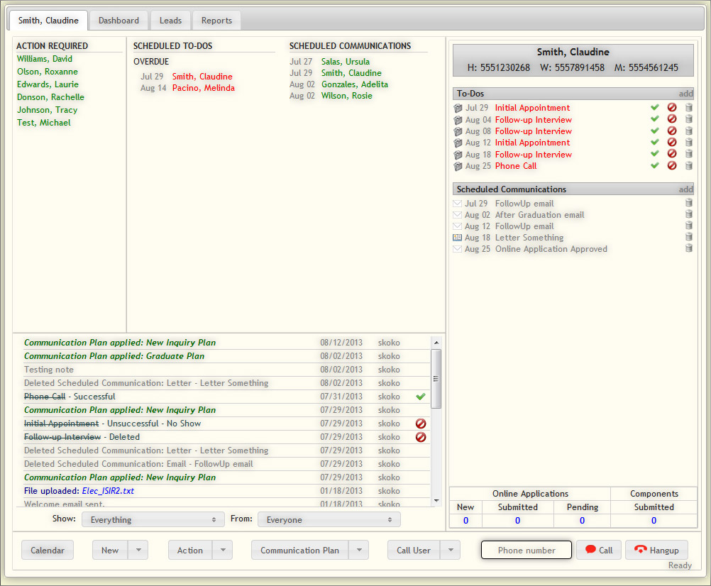 Admissions Dashboard