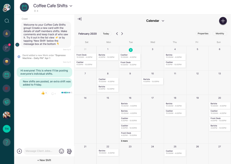 Coast Software - Scheduling Calendar View